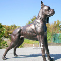 Outdoor garden park metal animal statue bronze boxer dog sculpture